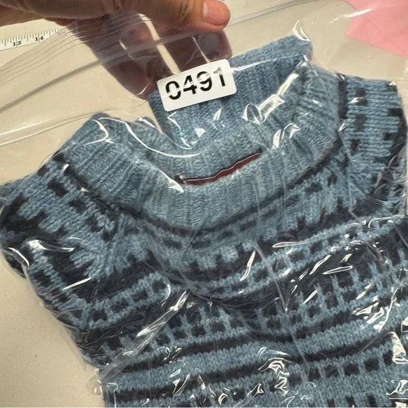 Merino Knitwear Blue Fair Isle Wool Sweater Nordic Pattern Denmark Fisherman - Picture 15 of 15